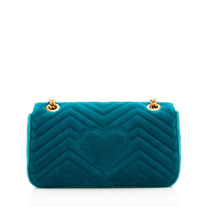 Gucci Matelasse Velvet GG Marmont Small Shoulder Bag (SHF-18936)