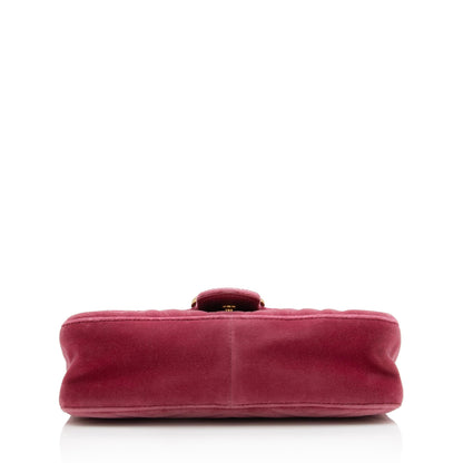 Gucci Matelasse Velvet GG Marmont Small Flap Shoulder Bag (SHF-22902)