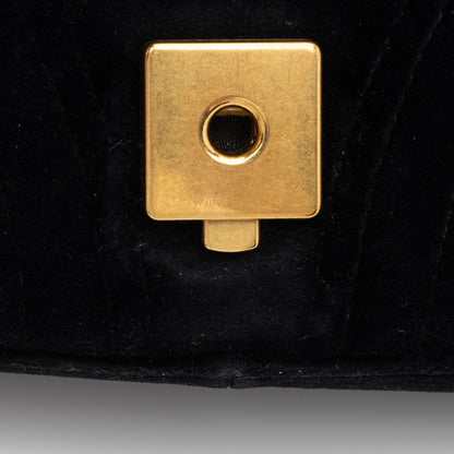 Gucci Matelasse Velvet GG Marmont Small Flap Shoulder Bag (SHF-cGU4RL)