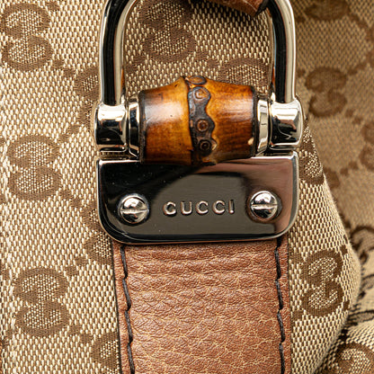 Gucci Medium GG Canvas Bamboo Bar Tote