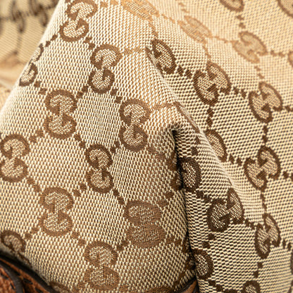 Gucci Medium GG Canvas Bamboo Bar Tote