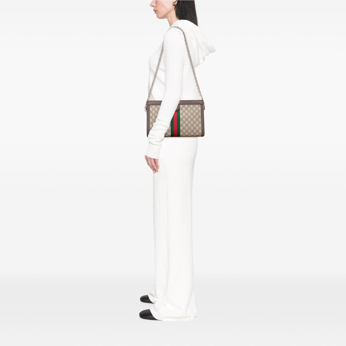 Gucci Medium GG Supreme Ophidia Web Chain Shoulder Bag