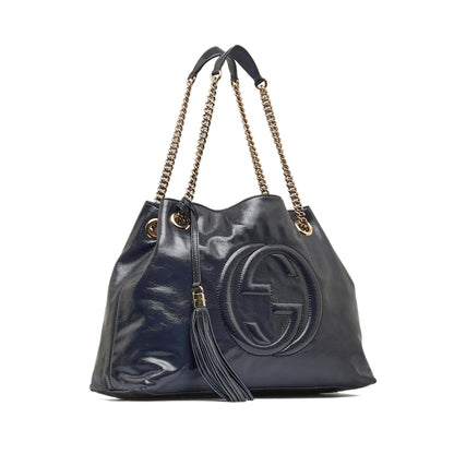 Gucci Medium Patent Soho Chain Tote (SHG-ln0QMk)