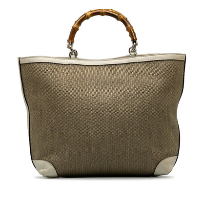 Gucci Medium Raffia Bamboo Shopper Tote (SHG-lv32Tc)