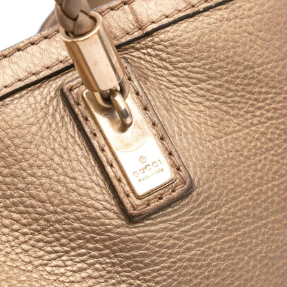 Gucci Metallic Grained Leather Bella Tote