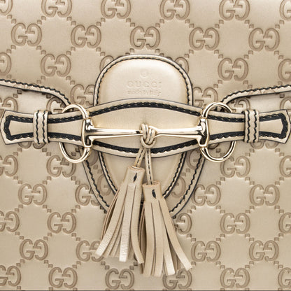 Gucci Metallic Guccissima Leather Emily Large Shoulder Bag (SHF-tKZxyz)