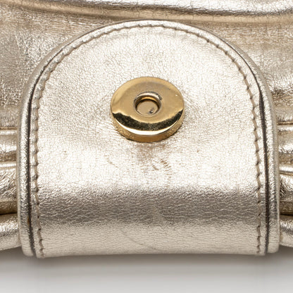 Gucci Metallic Leather Papillon Hysteria Clutch (SHF-23493)