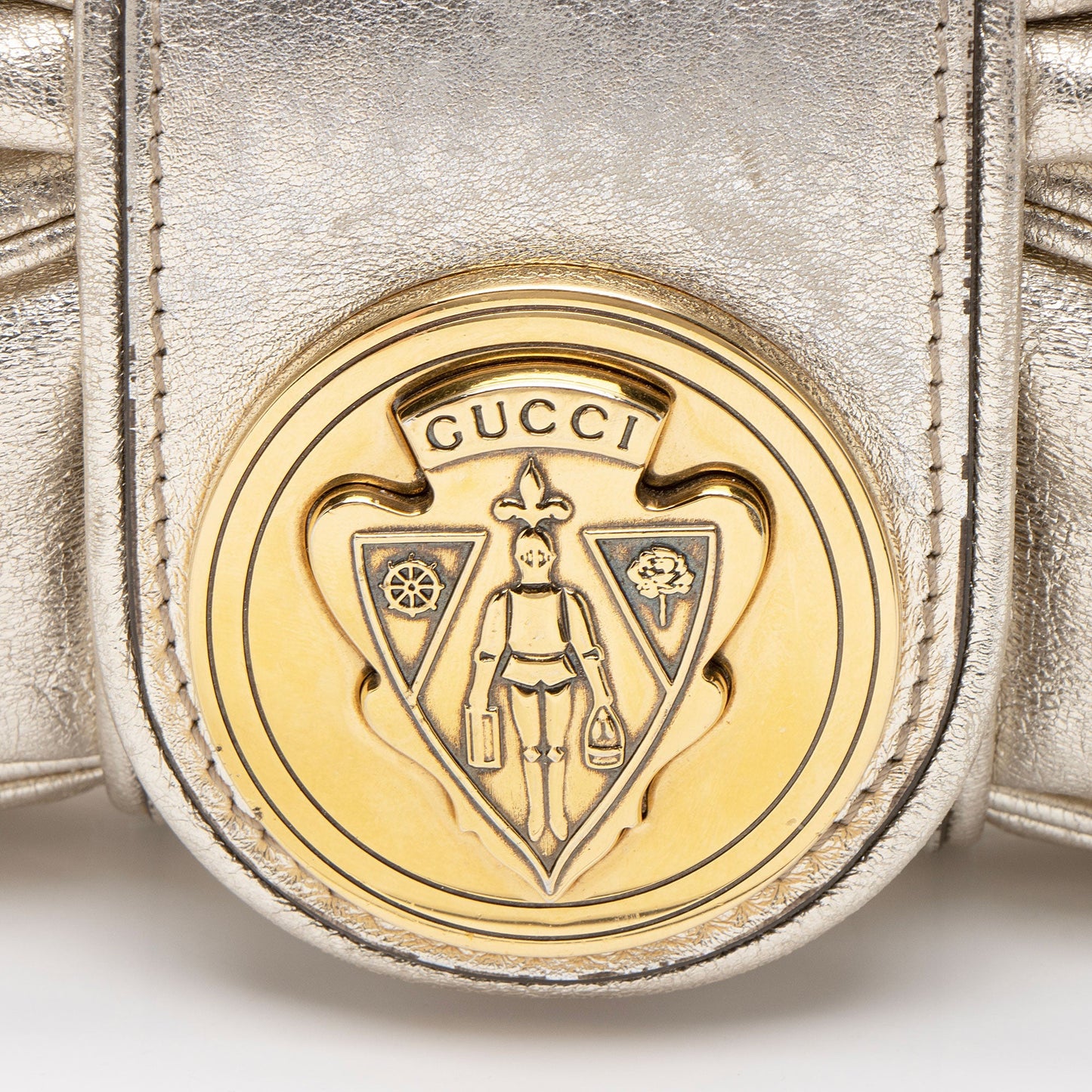 Gucci Metallic Leather Papillon Hysteria Clutch