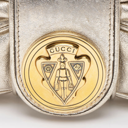 Gucci Metallic Leather Papillon Hysteria Clutch