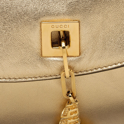 Gucci Metallic Leather Tiger Charm Shoulder Bag (SHF-ltMIAv)