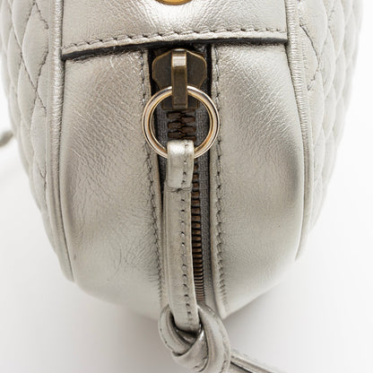 Gucci Metallic Quilted Leather Web Trapuntata Small Shoulder Bag (SHF-22451)