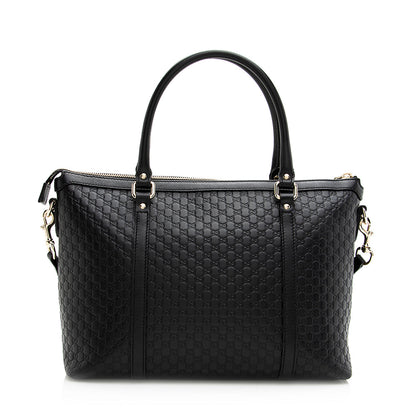 Gucci Microguccissima Leather Zip Top Tote (SHF-20350)