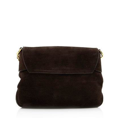 Gucci Nubuck Leather Ribot Flap Small Shoulder Bag (SHF-19107)