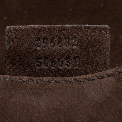Gucci Nubuck Leather Ribot Flap Small Shoulder Bag (SHF-19107)