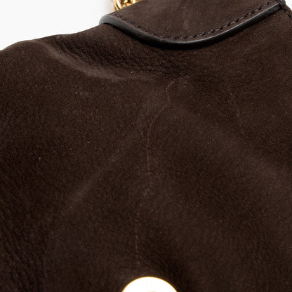 Gucci Nubuck Leather Ribot Flap Small Shoulder Bag (SHF-19107)