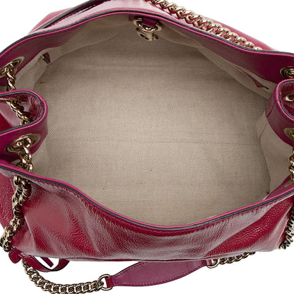 Gucci Patent Leather Soho Medium Shoulder Bag