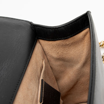 Gucci Pearl Embellished Leather Padlock Small Shoulder Bag (SHF-aixUmI)