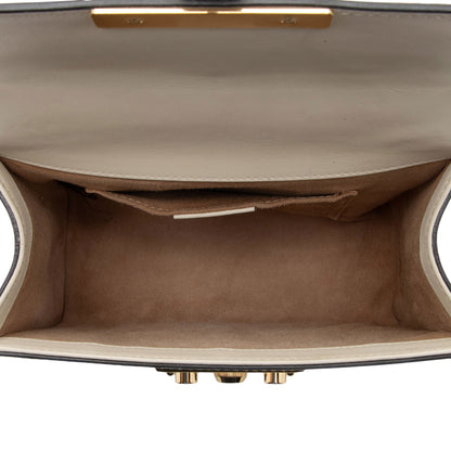 Gucci Pearl Embellished Leather Padlock Small Shoulder Bag (SHF-2JmpQy)