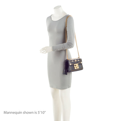 Gucci Pearl Embellished Leather Padlock Small Shoulder Bag
