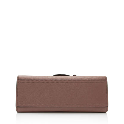 Gucci Pebbled Leather GG Marmont Top Handle Mini Shoulder Bag (SHF-1GP6PA)