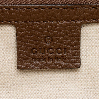 Gucci Pebbled Leather GG Marmont Top Handle Small Shoulder Bag (SHF-VGh3B4)