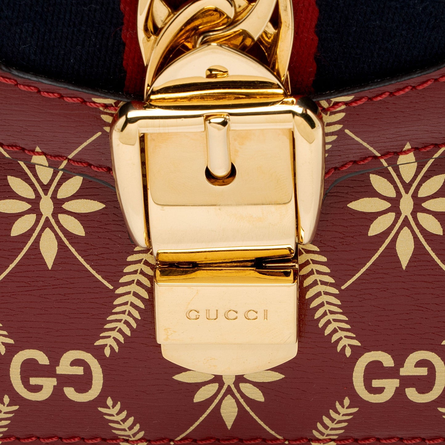 Gucci Printed Calfskin Sylvie Small Shoulder Bag (SHF-6FGtNY)
