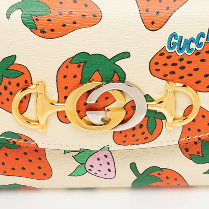 Gucci Printed Leather Strawberry Zumi Mini Shoulder Bag (SHF-Se6JXX)