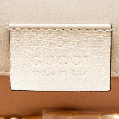 Gucci Python Floral Embroidered Sylvie Super Mini Shoulder Bag (SHF-GgSM5V)