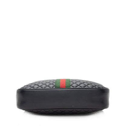Gucci Quilted Leather Web Trapuntata Small Shoulder Bag - FINAL Sale (SHF-22403)