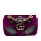 Gucci Small GG Marmont Matelasse Velvet Crystal Embellished Shoulder Bag