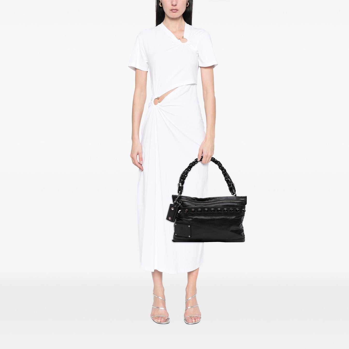 Gucci Studded Calfskin Shoulder Bag