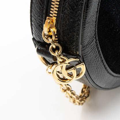 Gucci Suede Ophidia Round Mini Shoulder Bag