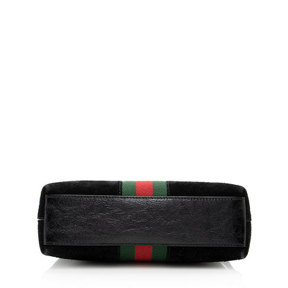 Gucci Suede Patent Leather Ophidia Dome Small Shoulder Bag (SHF-19215)