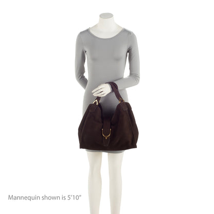Gucci Suede Stirrup Tote (SHF-XdZ15l)