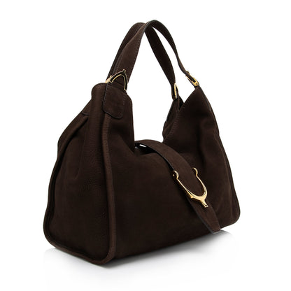 Gucci Suede Stirrup Tote (SHF-XdZ15l)