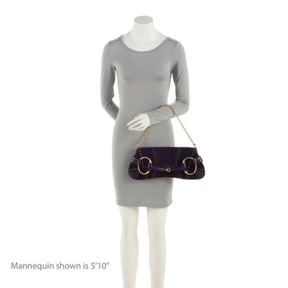 Gucci Suede Studded Horsebit Clutch (SHF-myTX76)