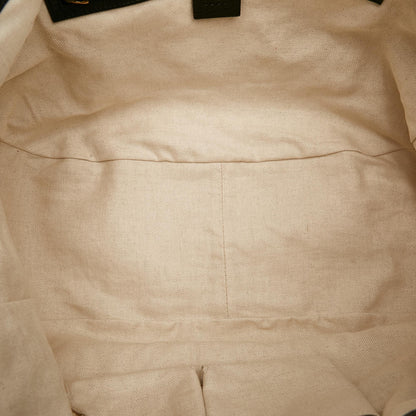 Gucci Twill Leather Tote (SHG-35893)