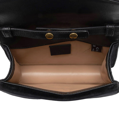 Gucci Velvet Crystal Mini Bee Broadway Shoulder Bag