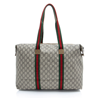 Gucci Vintage GG Plus Web Travel Tote (SHF-eJxKkp)