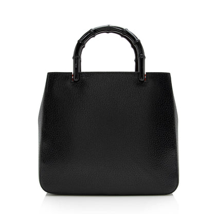 Gucci Vintage Leather Cinghiale Bamboo Tote (SHF-15878)