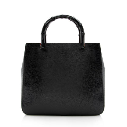 Gucci Vintage Leather Cinghiale Bamboo Tote (SHF-15878)