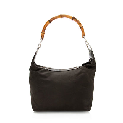Gucci Vintage Nylon Bamboo Shoulder Bag - FINAL SALE (SHF-19746)