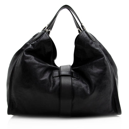 Gucci Washed Leather Soft Stirrup Large Shoulder Bag (SHF-20225)