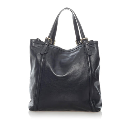 Gucci Web Britt Leather Tote Bag (SHG-31475)