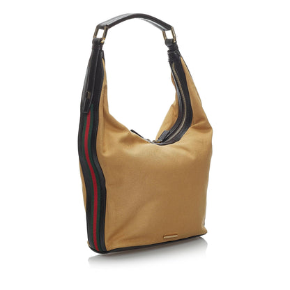 Gucci Web Canvas Shoulder Bag (SHG-34236)