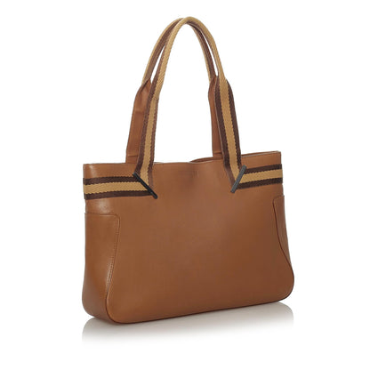 Gucci Web Leather Tote Bag (SHG-28971)