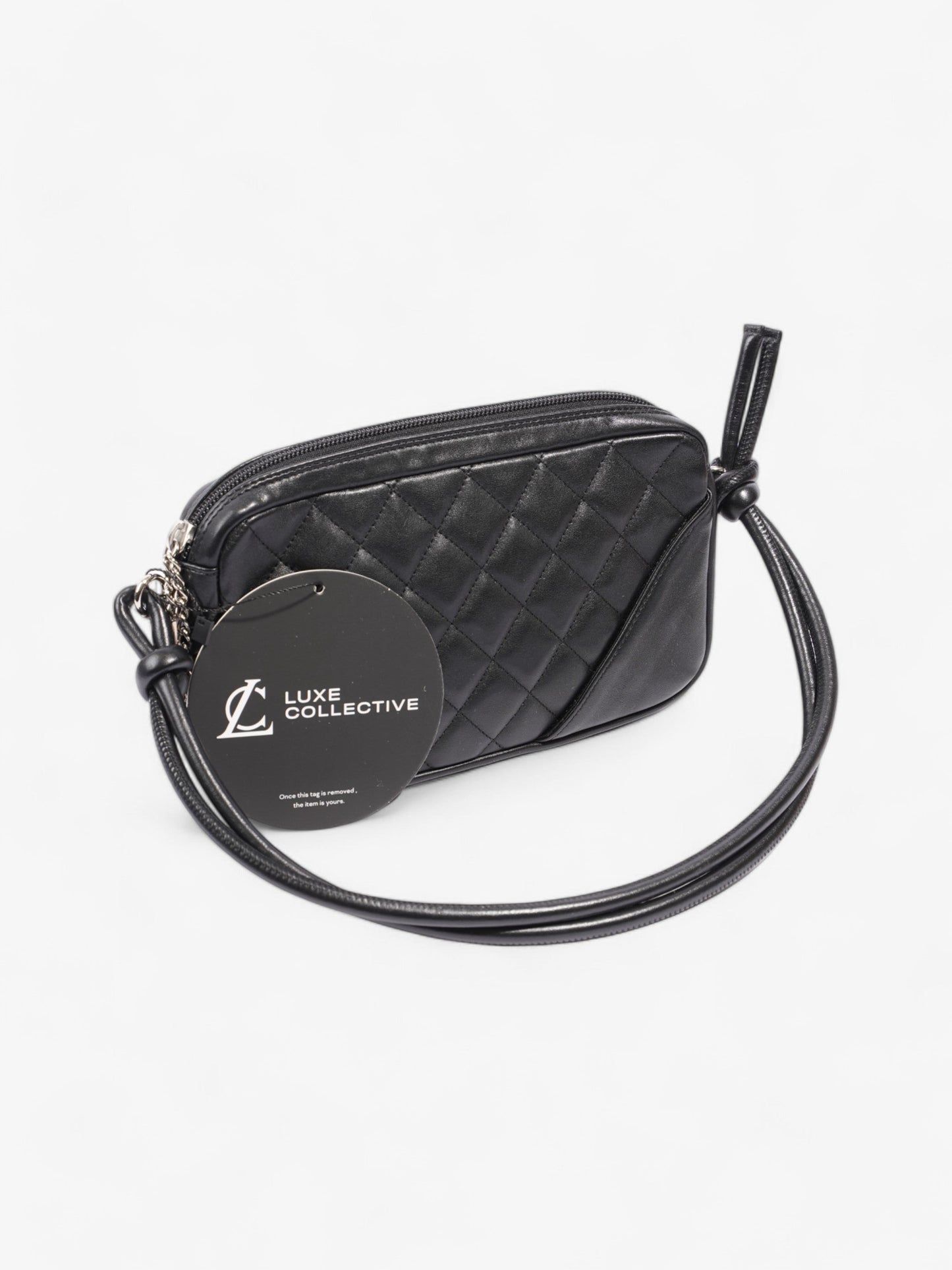 Chanel Cambon Shoulder Bag Black Lambskin Leather