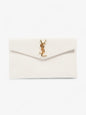 Saint Laurent Uptown Clutch White Grained Leather Medium