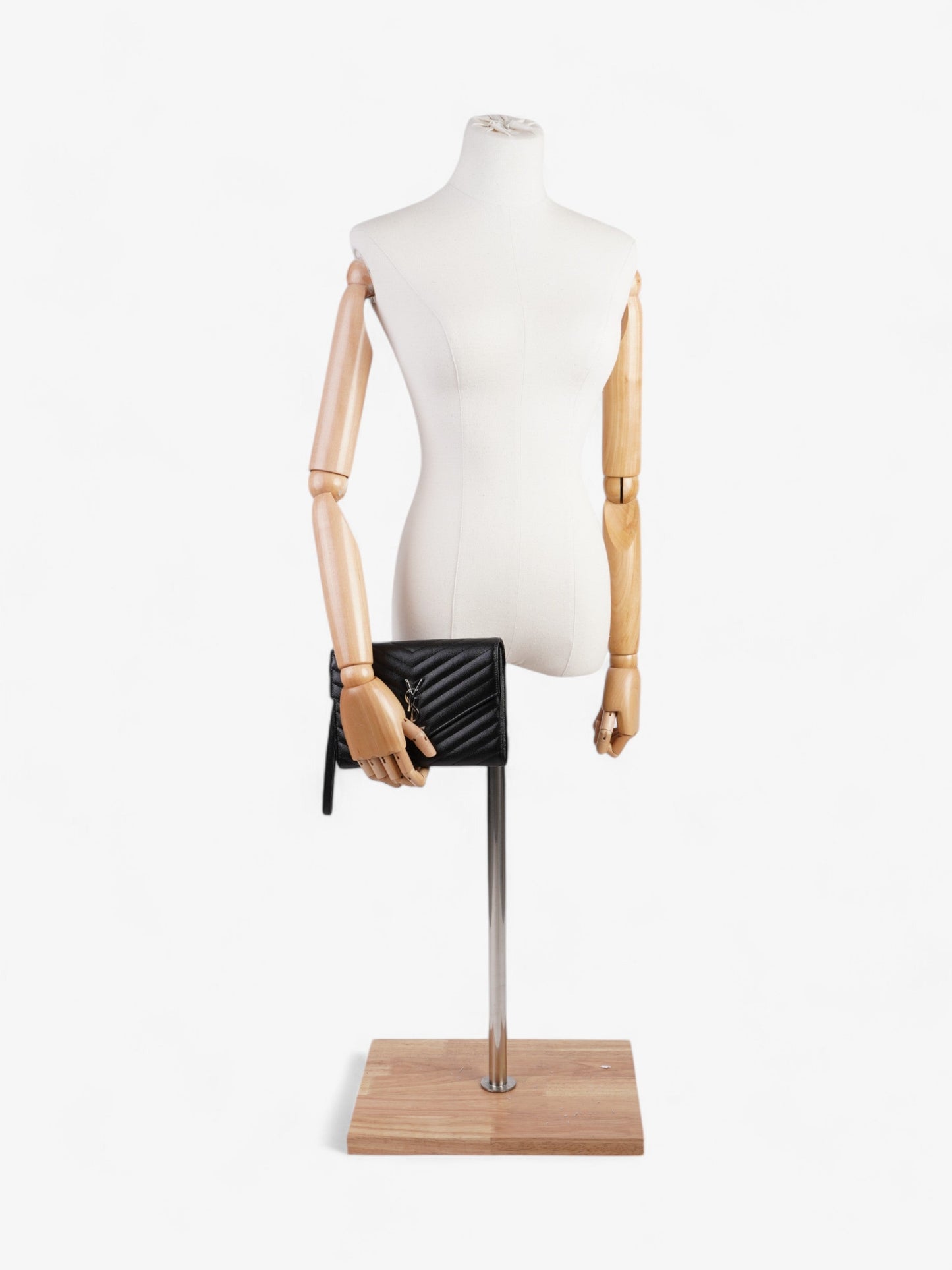 Saint Laurent Cassandre Clutch Black Matelasse Leather