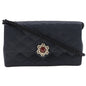 Chanel Matelasse Satin Rhinestone Shoulder Bag